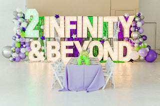 2 Infinity and Beyond Marquee with balloons, toy story balloons, buzz lightyear balloons