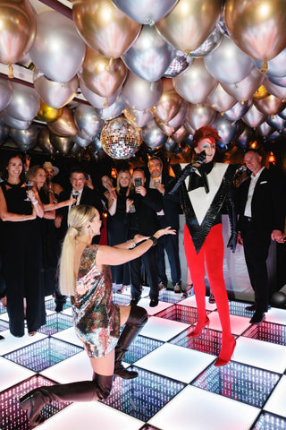 David Bowie metallic wedding event decor with the 99 Haus Balloons and Decor custom event service