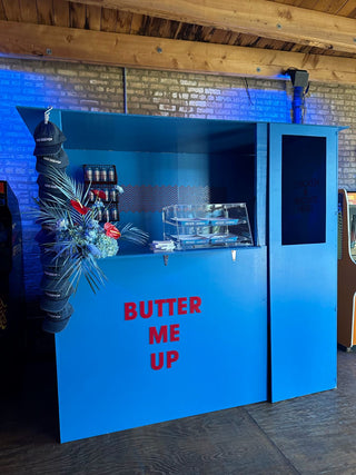 Butter Me Up corporate balloon installation with the 99 Haus Balloons and Decor custom event service