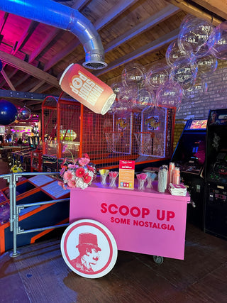 Hard Soda Pop hot pink corporate balloon installation with the 99 Haus Balloons and Decor custom event service