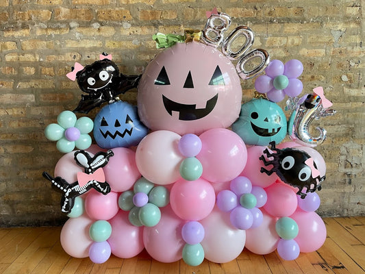 Pink-O-Ween Pinky Pumpkin Heads Pedestal