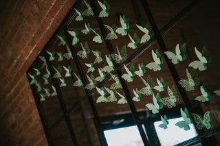 Bat Mitzvah bright green butterfly wall installation with the 99 Haus Balloons and Decor custom event service