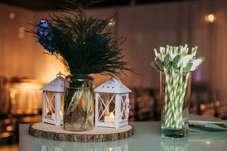 Bat Mitzvah bright green butterfly tabletop decor with the 99 Haus Balloons and Decor custom event service