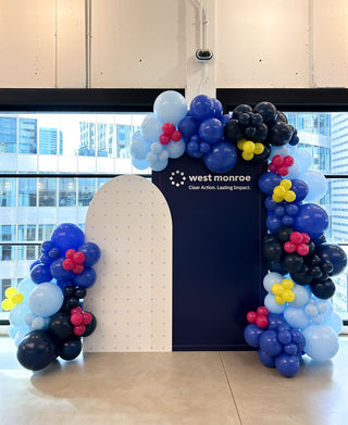 West Monroe corporate balloon installation with the 99 Haus Balloons and Decor custom event service