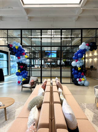 West Monroe corporate balloon installation with the 99 Haus Balloons and Decor custom event service