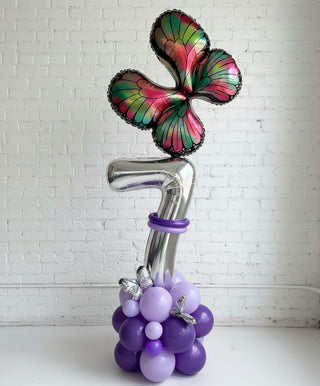 a butterfly column with the number 7